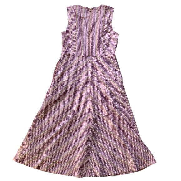 Draper James Chevron Print Midi Dress Size 10 Pockets Vacation Twee - Picture 4 of 6